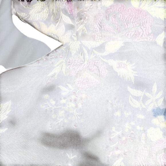 Lulus Cottage Fairy Whimsical Romantic Babydoll Satin Floral Jacquard Mini XL - Picture 5 of 11